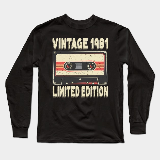 Vintage 1981 Limited Edition 40th Birthday Long Sleeve T-Shirt by aneisha